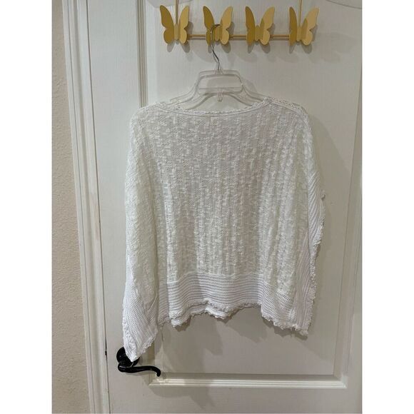 Meadow Rue Anthropologie Lace Crochet Poncho Top Tunic Boho XS/Small Ivory - Picture 7 of 7